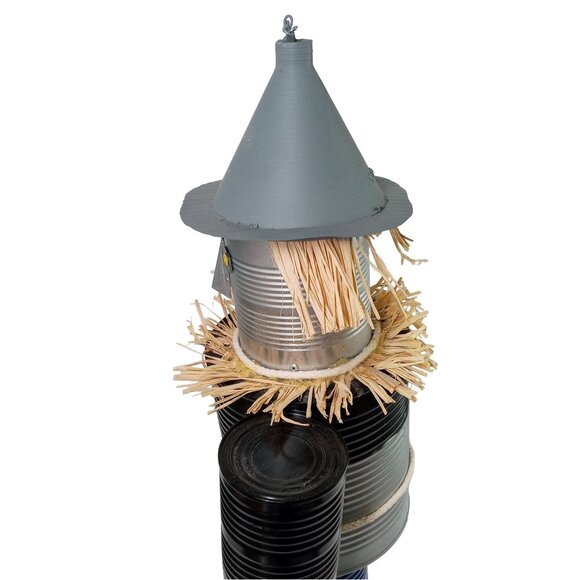 Vintage Tin Man Scarecrow Sculpture Wizard Of Oz Folk Art Recycled Robot - Picture 8 of 14